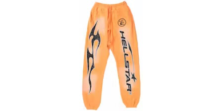 Hellstar Fire Orange Closed Elastic Bottom Sweatpants