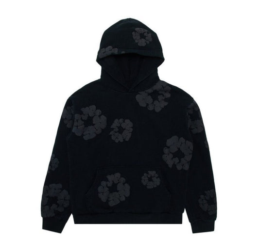 Denim Tears Cotton Wreath Hooded Sweatshirt "black monochrome