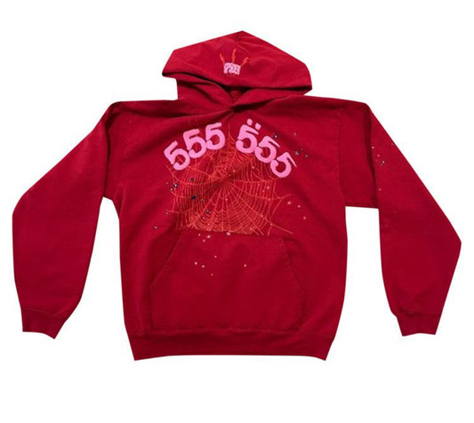 Sp5der Number 555 Hoodie "Red"