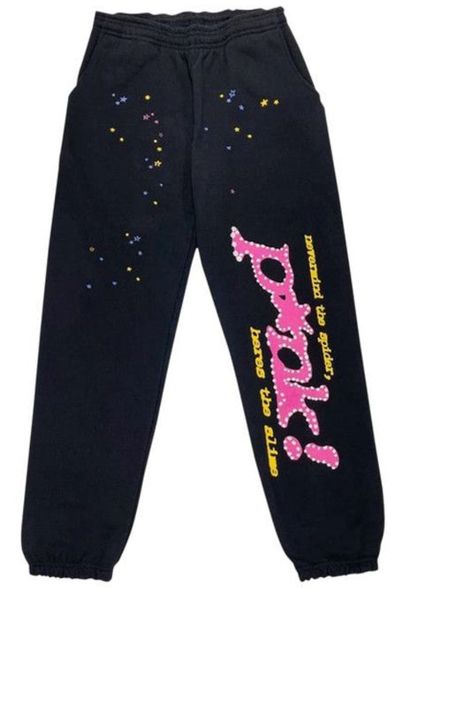 Sp5der p*nk Sweatpants "Black"